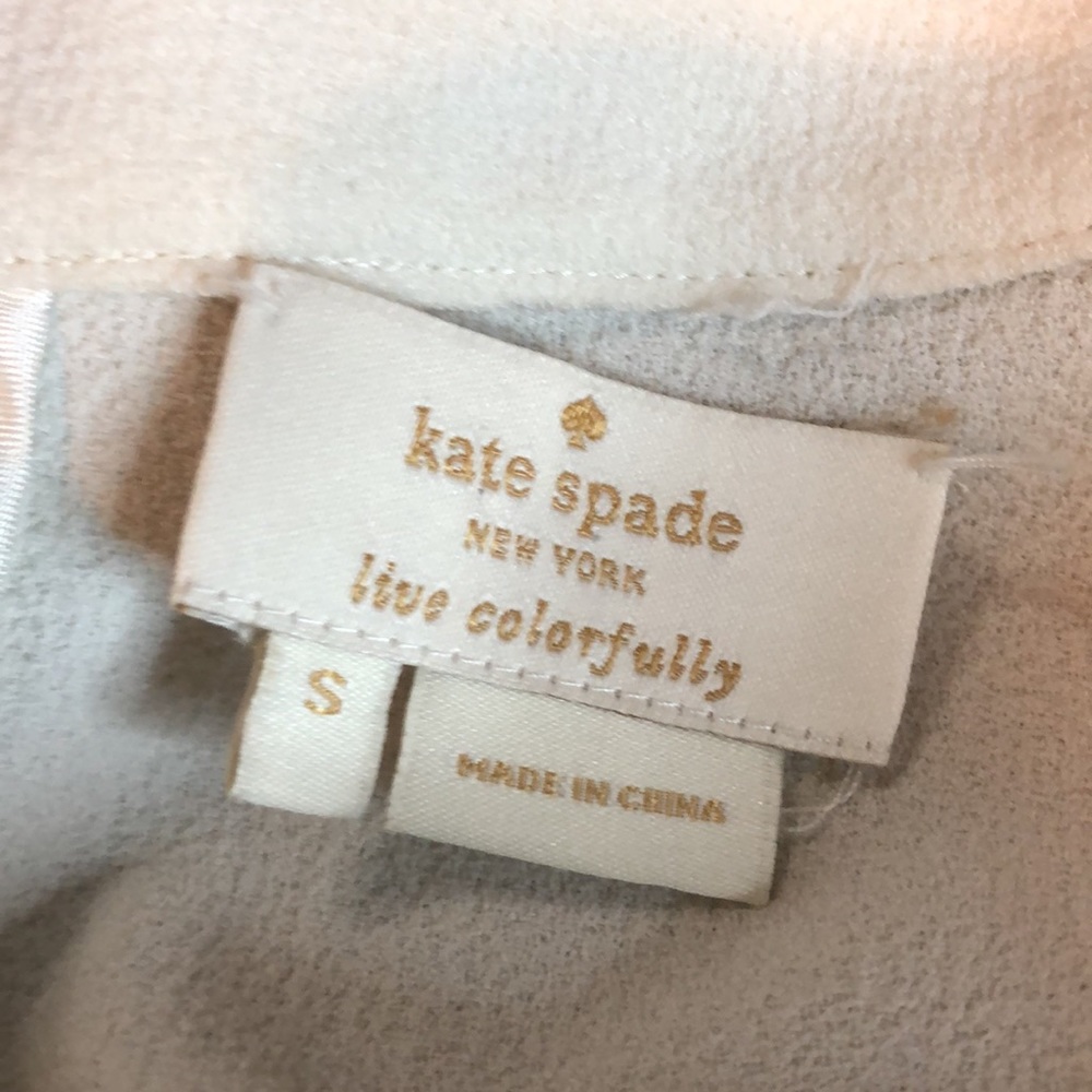 Kate Spade ‘Linda’ Size Small. Ivory Crepe Short Sleeve Keyhole closing in back - Picture 4 of 6